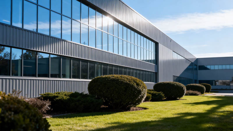 现代玻璃幕墙办公楼外观图片