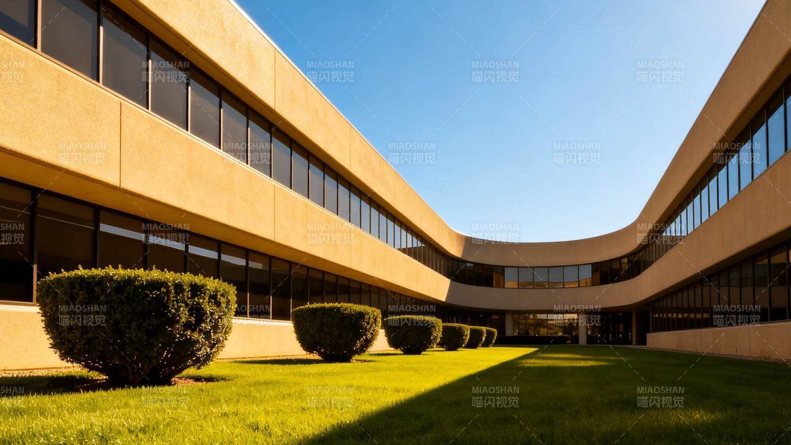 现代建筑庭院绿植景观图片