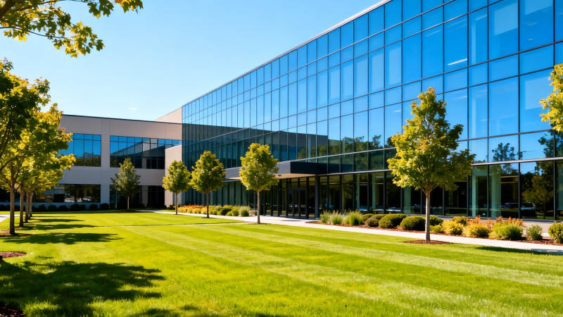 现代玻璃幕墙办公楼图片