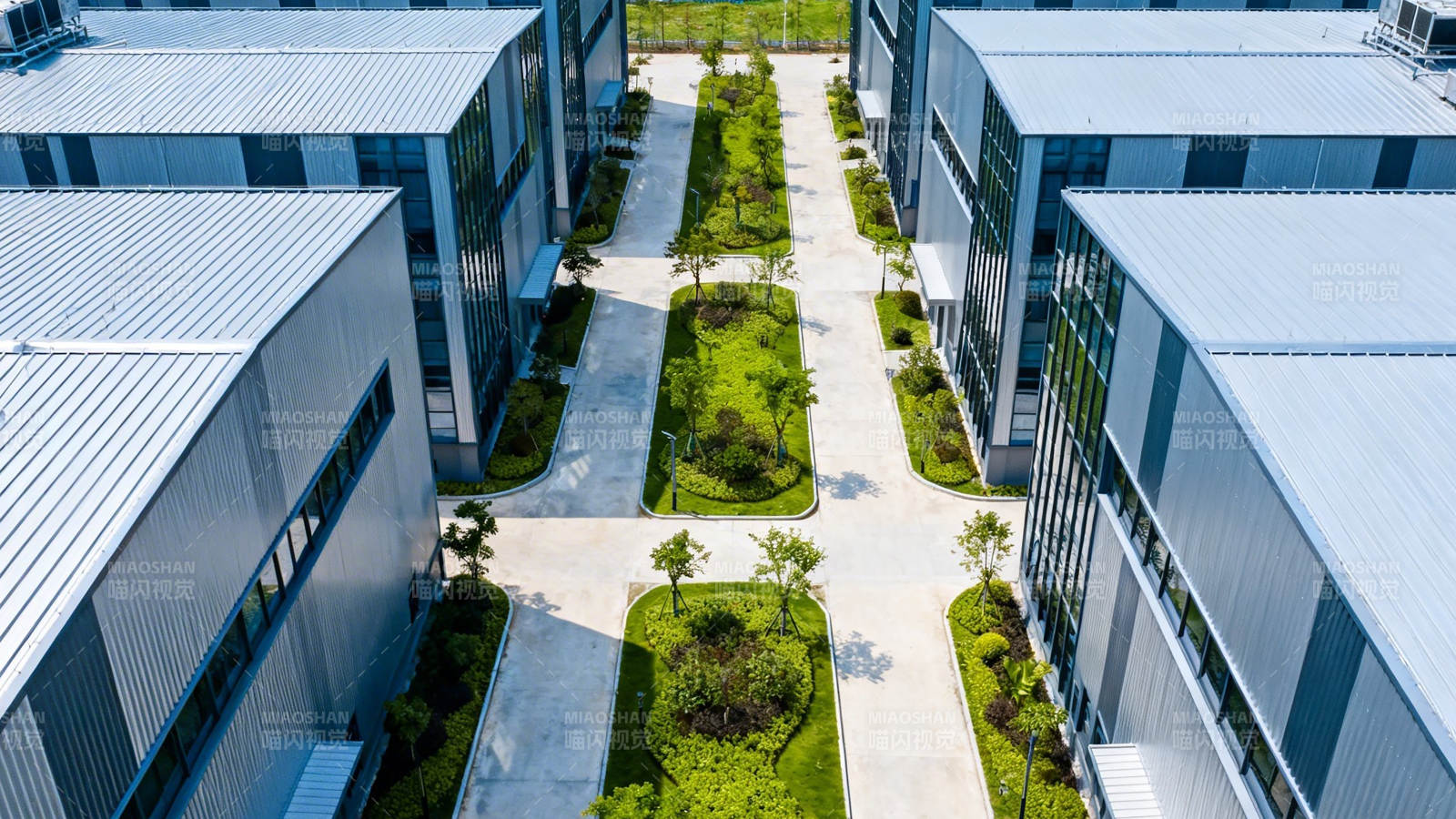 现代工业园区航拍图图片