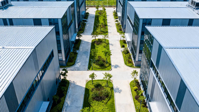 现代工业园区航拍图图片