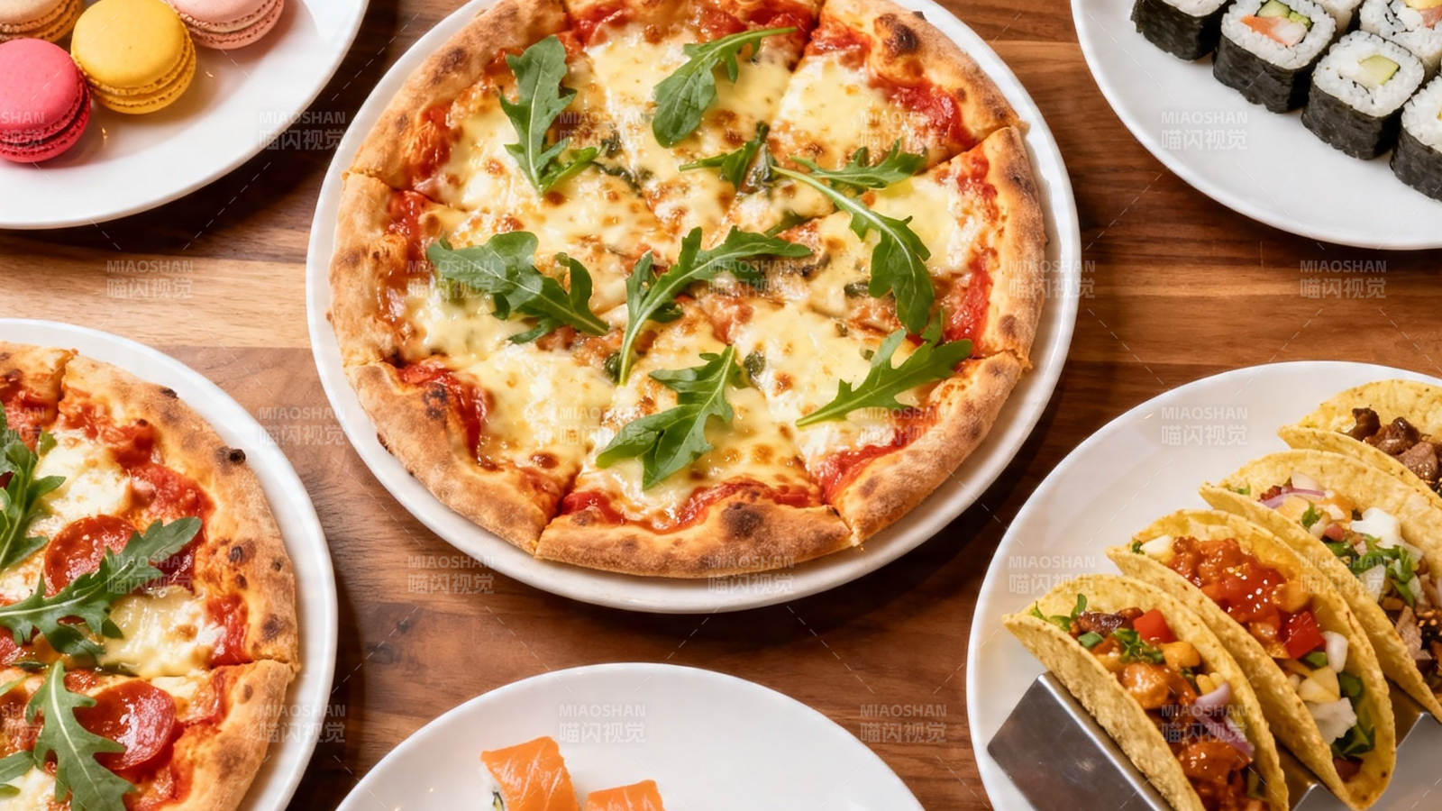 美食盛宴 披萨寿司塔可齐聚图片