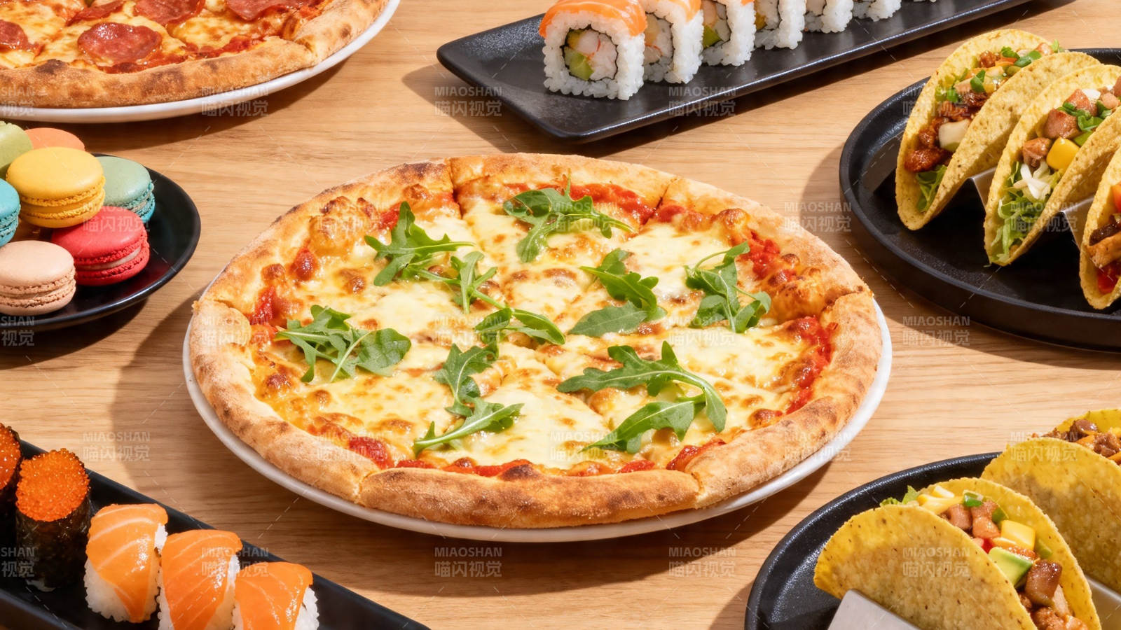 美食盛宴 披萨寿司塔可齐聚图片