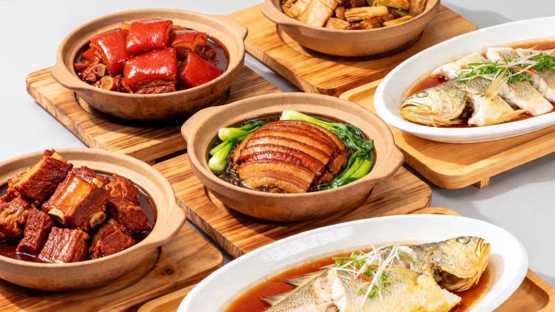 家常美味 红烧肉与清蒸鱼图片