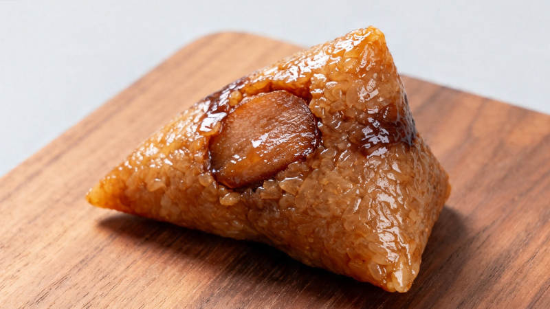 粽子特写 糯米包裹肉馅图片