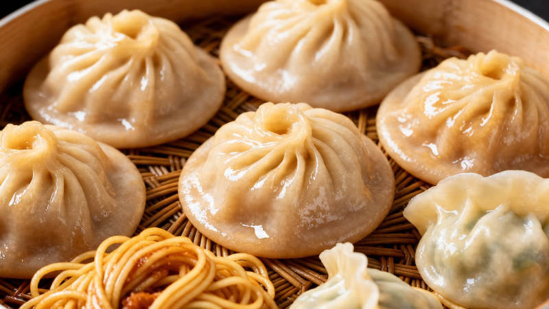 蒸笼小笼包 美味诱人图片