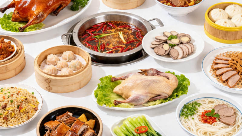 丰盛中式宴席全景图片