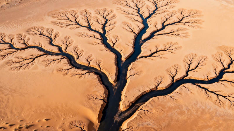 沙漠之树 大地脉络图片