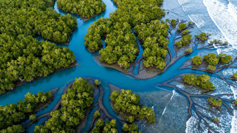 碧海绿岛 蜿蜒水道如诗画图片