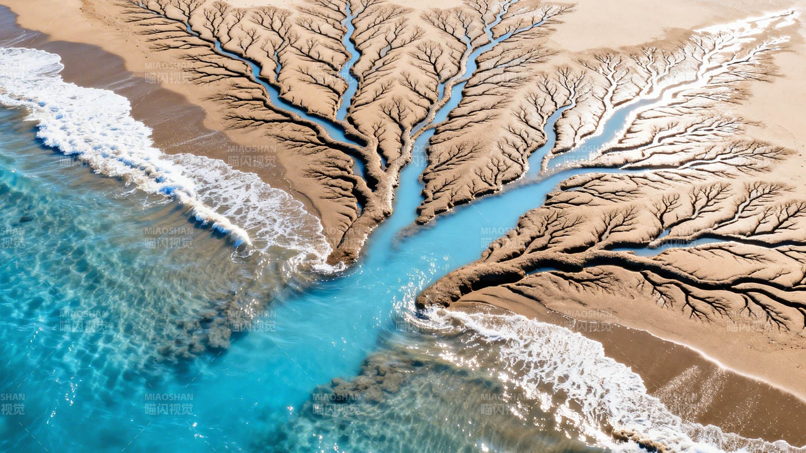 海沙交织 自然之脉图片