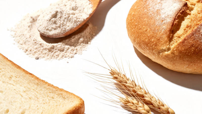 麦香四溢 面粉 面包与麦穗图片