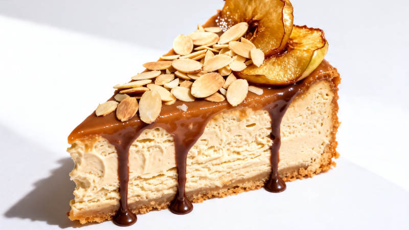 焦糖杏仁苹果芝士蛋糕图片