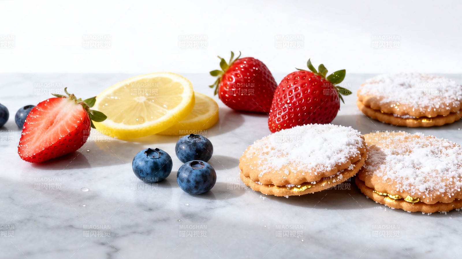 草莓柠檬蓝莓夹心饼干图片