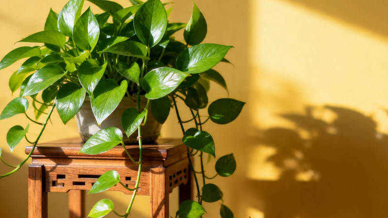 绿萝垂影 暖墙生趣图片