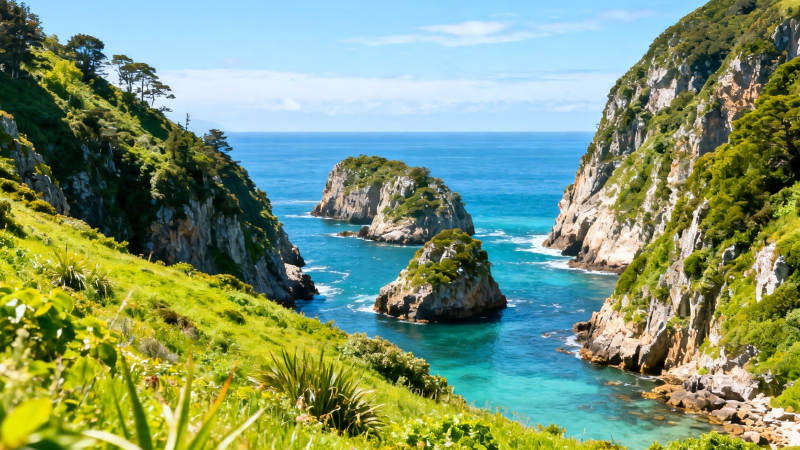 碧海青山 峡湾如画图片