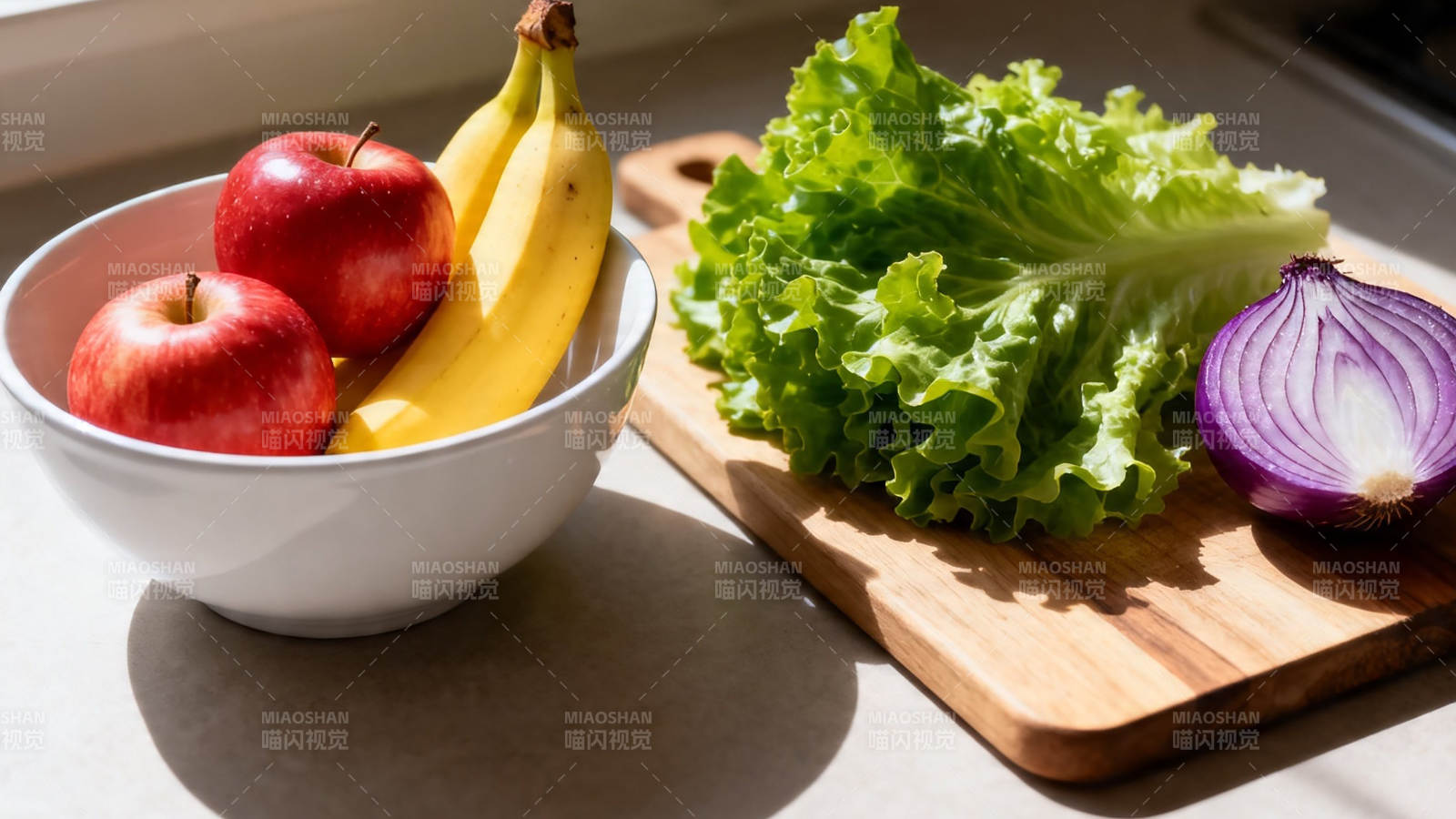 新鲜蔬果摆盘 健康美味图片