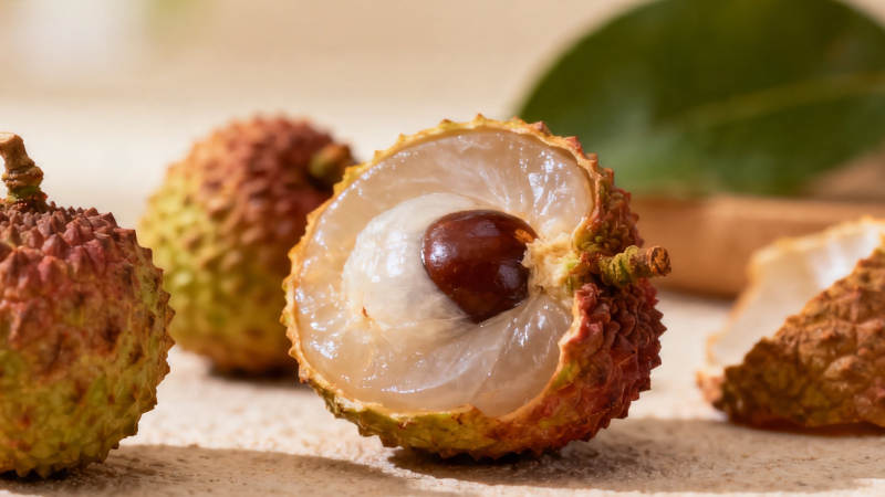 荔枝剥开 果肉晶莹诱人图片