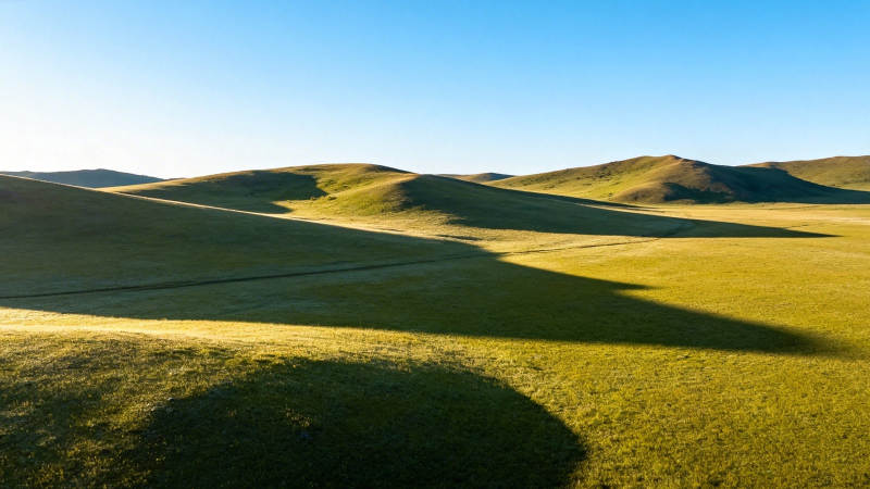 草原光影 绿浪起伏图片