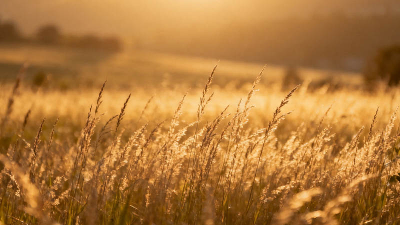 夕阳金麦田 温柔如诗画图片