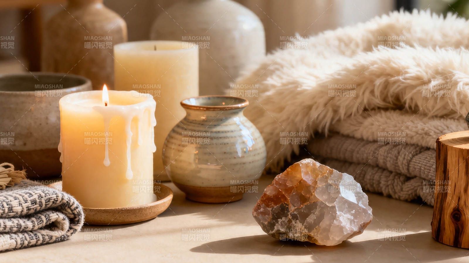 烛光暖意 家居静物美学图片