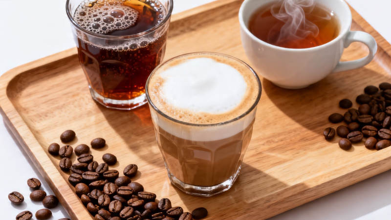 咖啡茶饮拼盘 豆香四溢图片