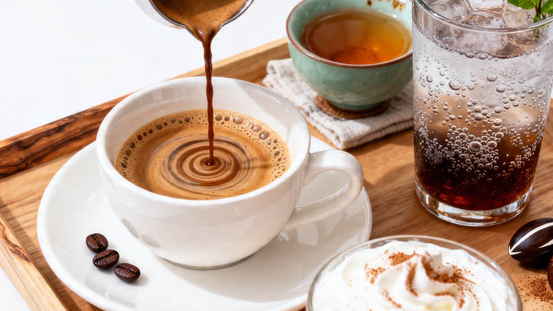 咖啡倾注 香醇满杯图片