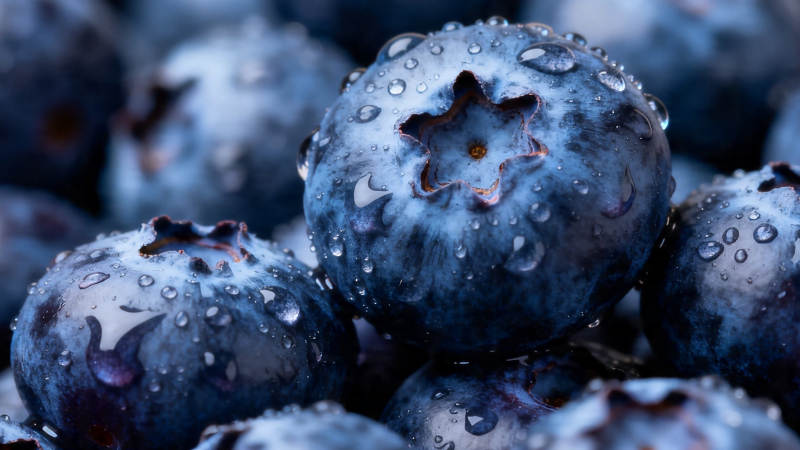蓝莓水珠特写 清新诱人图片