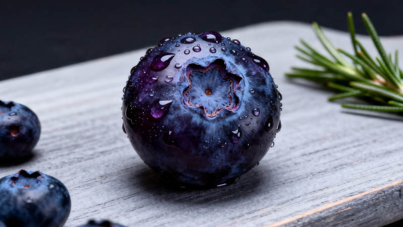 蓝莓带水珠 清新诱人图片