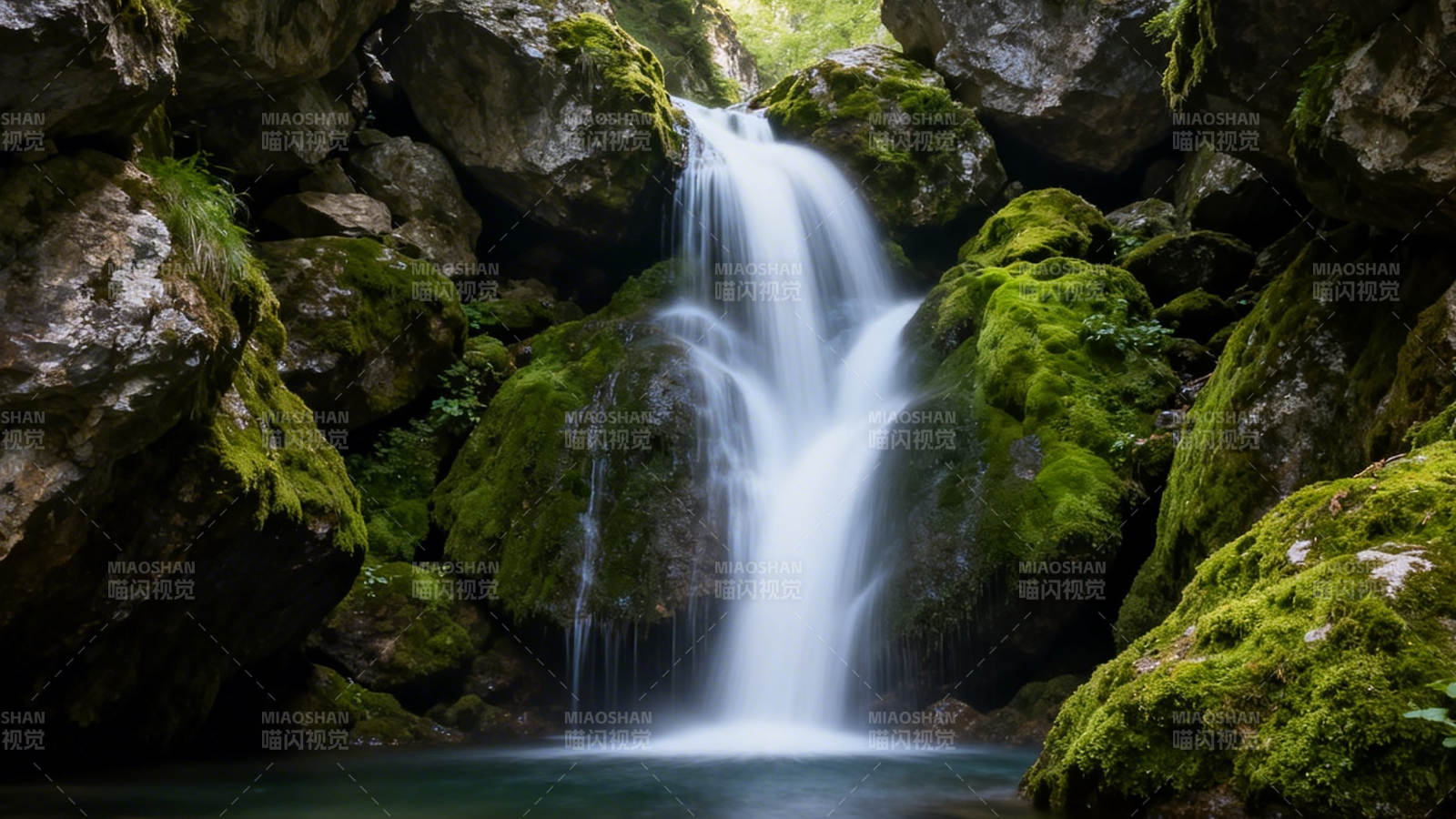 苔岩飞瀑 幽谷清音图片