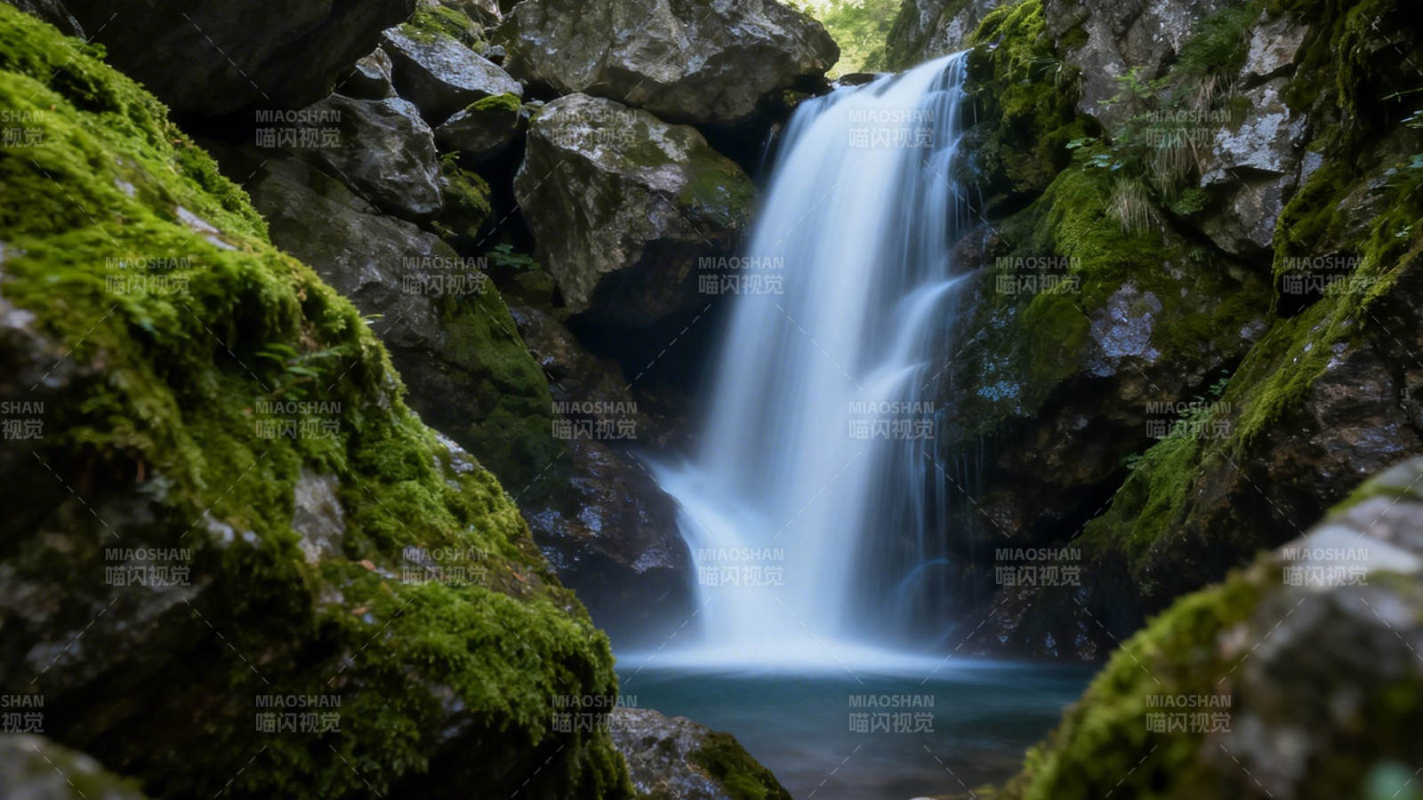 苔岩飞瀑 幽谷清音图片
