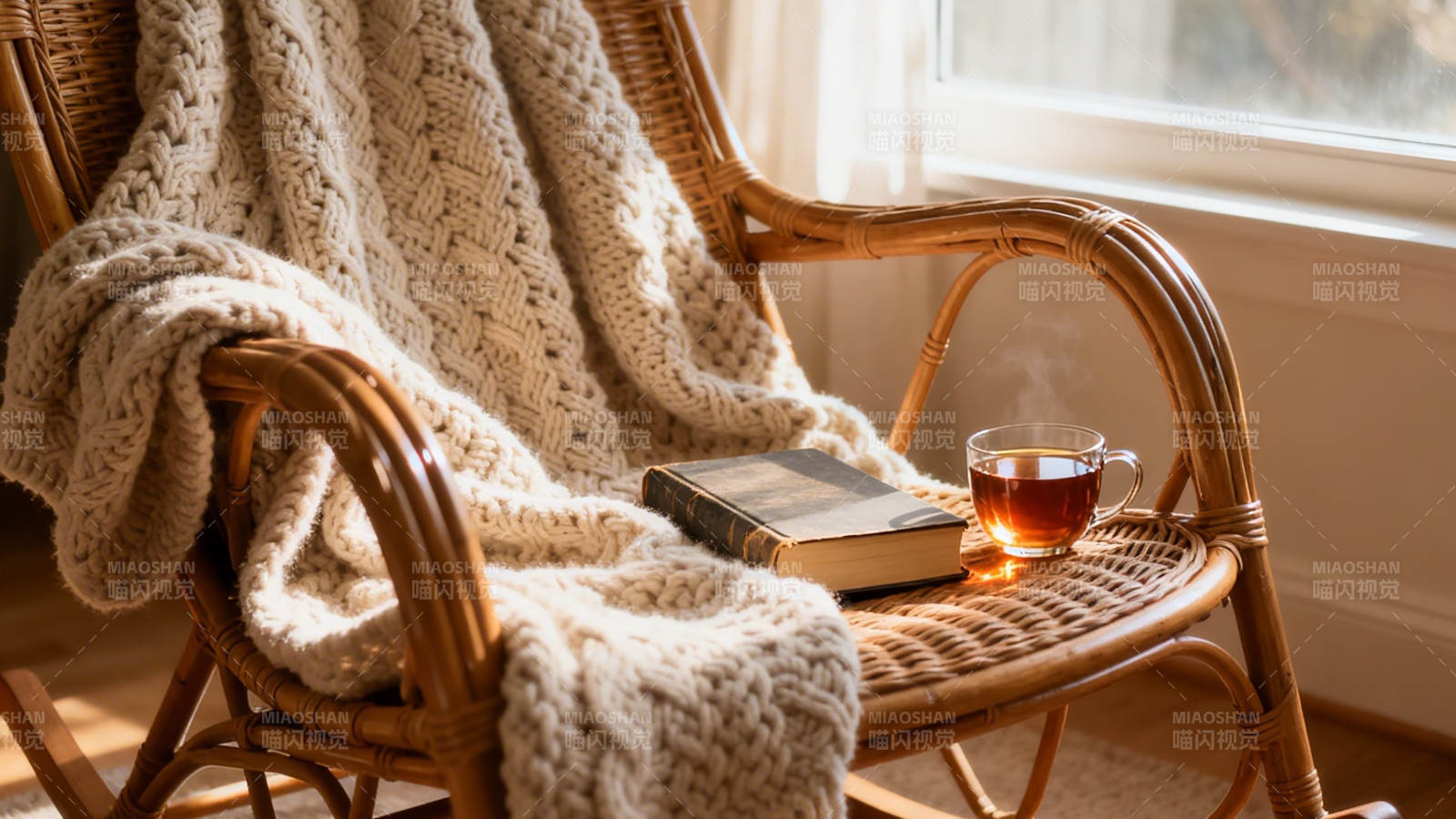 窗边摇椅 书茶暖时光图片