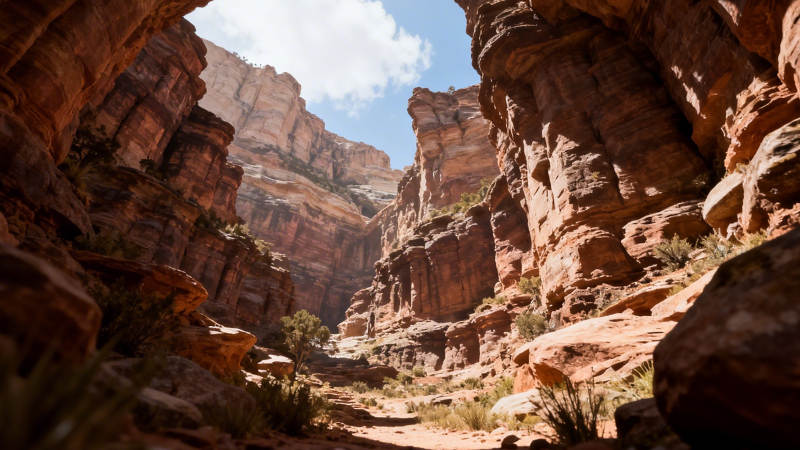 红岩峡谷 天光一线图片