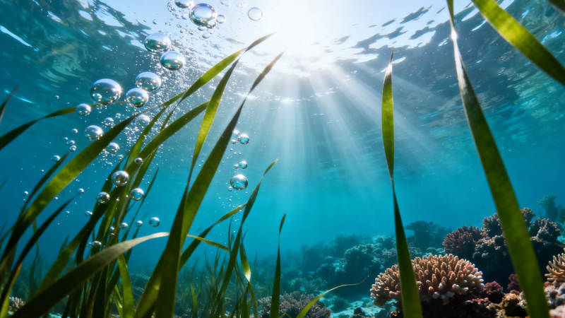 海底阳光 海草摇曳生姿图片