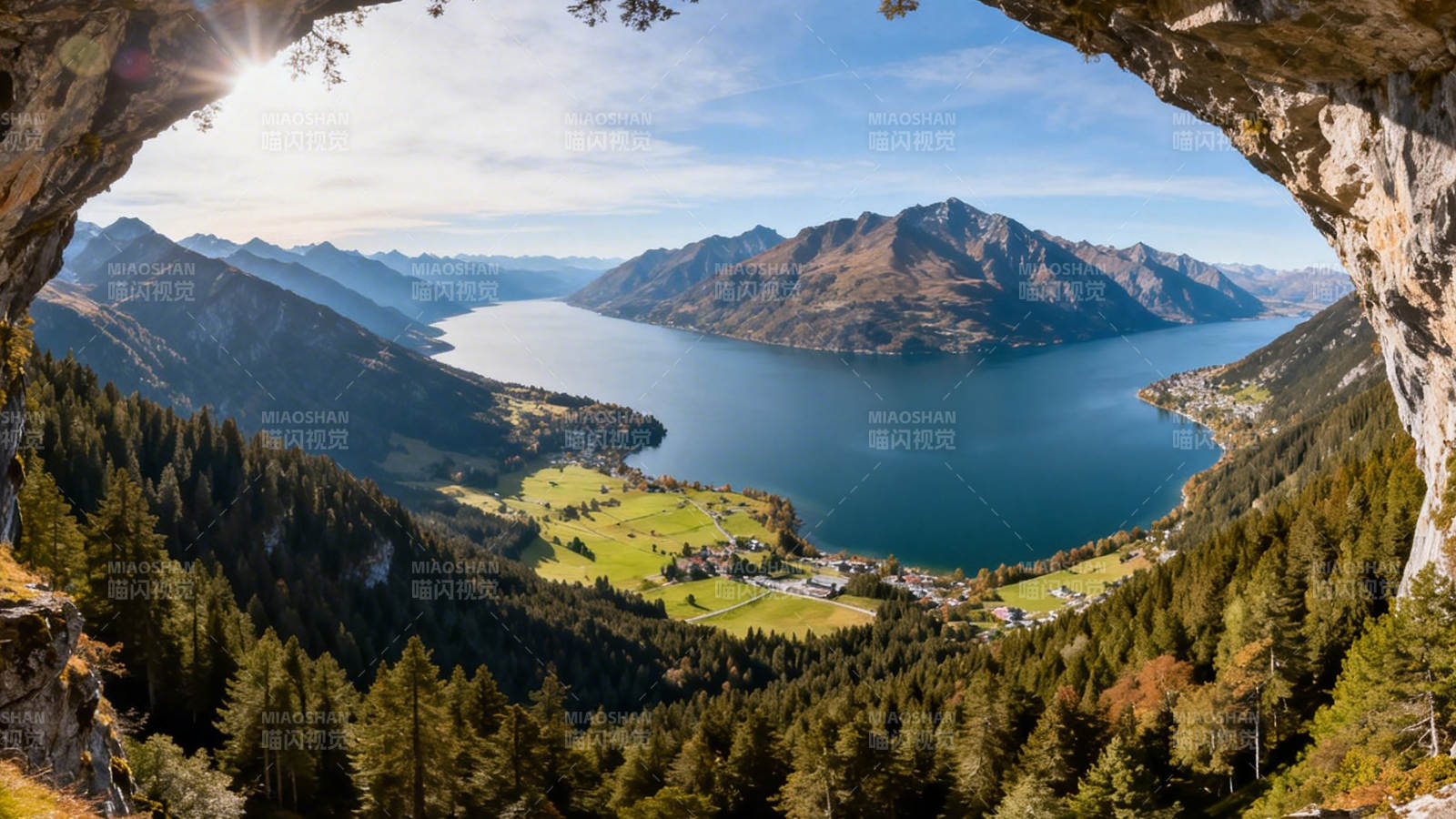 洞观湖山胜景图片