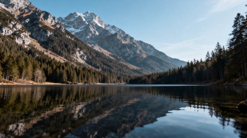 山湖倒影 静谧如画图片