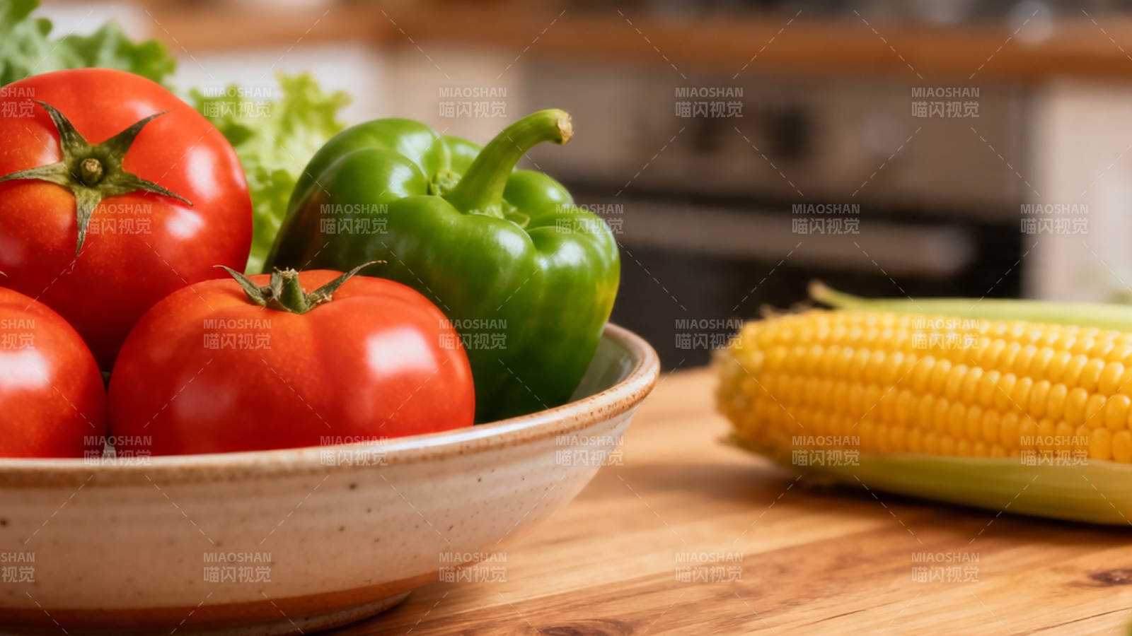 新鲜蔬菜摆盘 色彩诱人图片