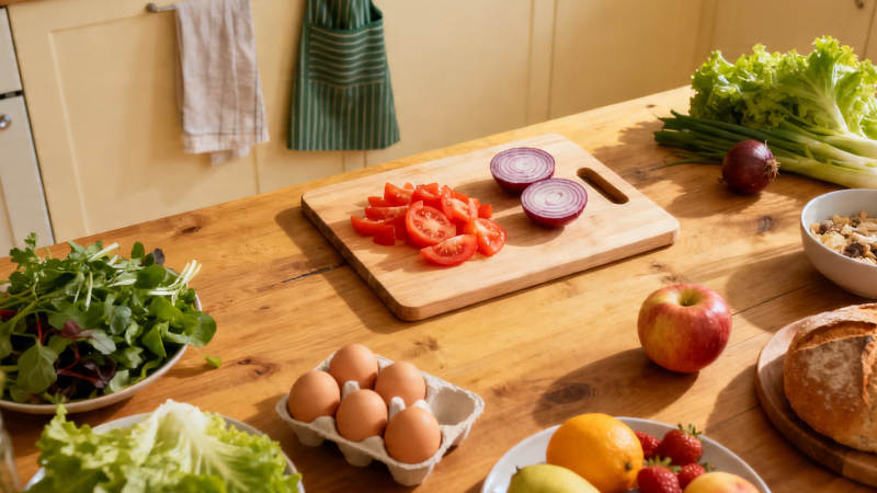 新鲜食材备餐中图片