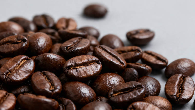 香浓咖啡豆特写图片