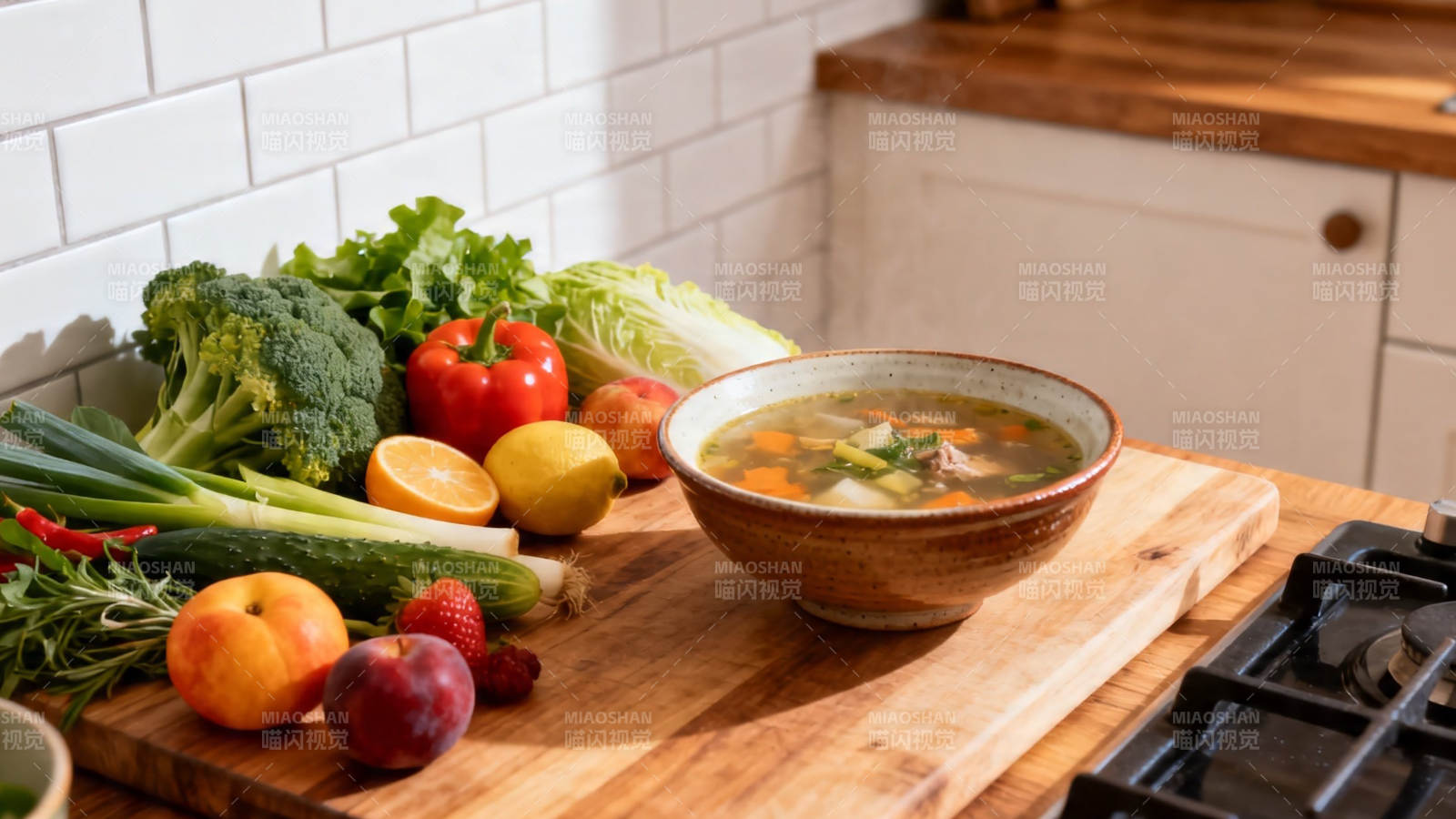 新鲜蔬果配热汤 健康美味一锅端图片