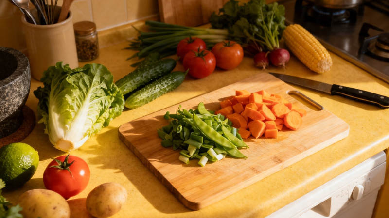 阳光厨房 鲜蔬待烹图片