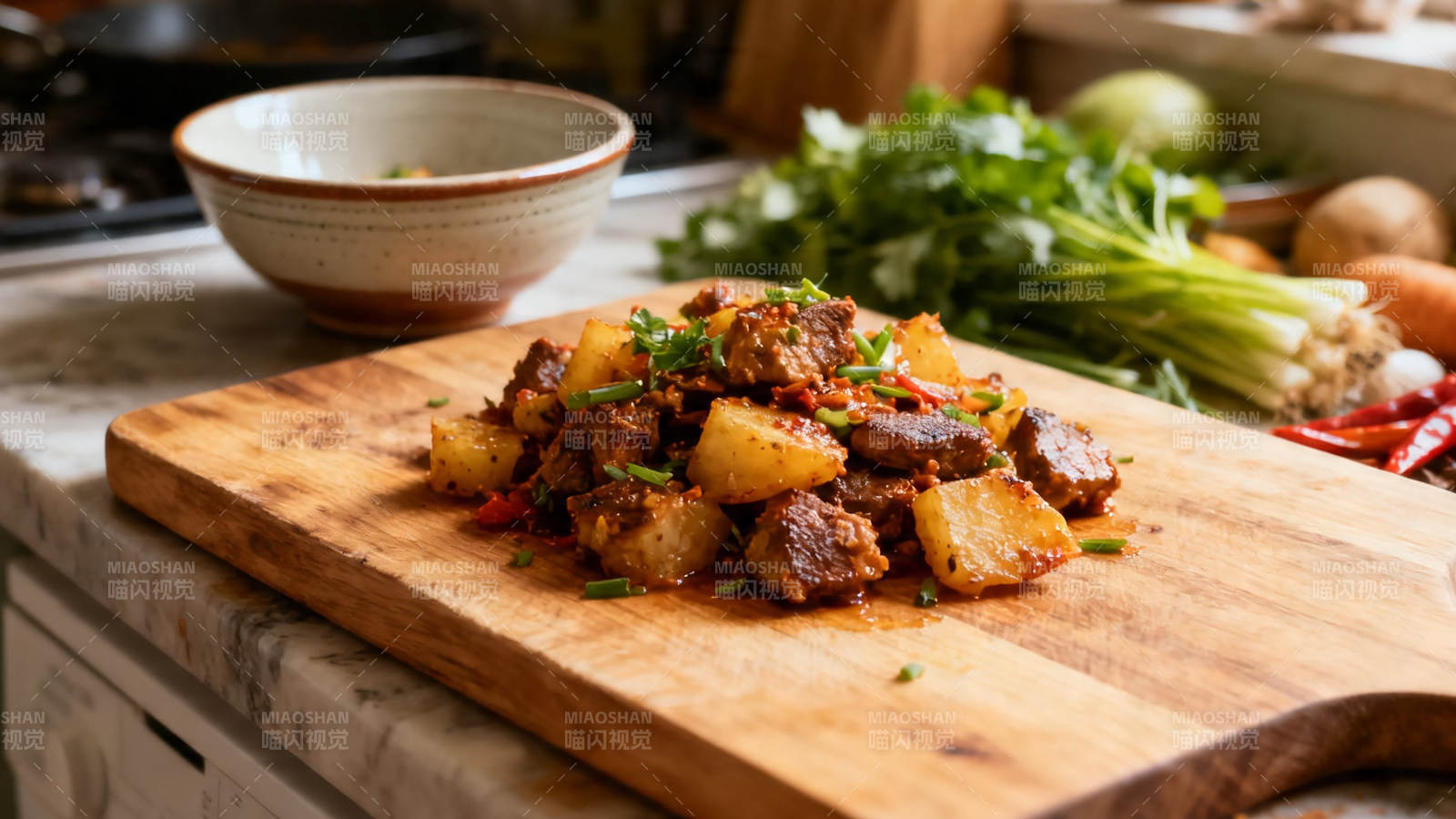 香辣土豆烧牛肉 色香味俱全图片