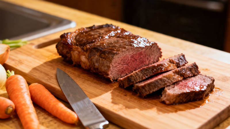 香煎牛排配胡萝卜 诱人美味图片