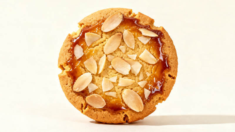 杏仁焦糖饼干特写图片