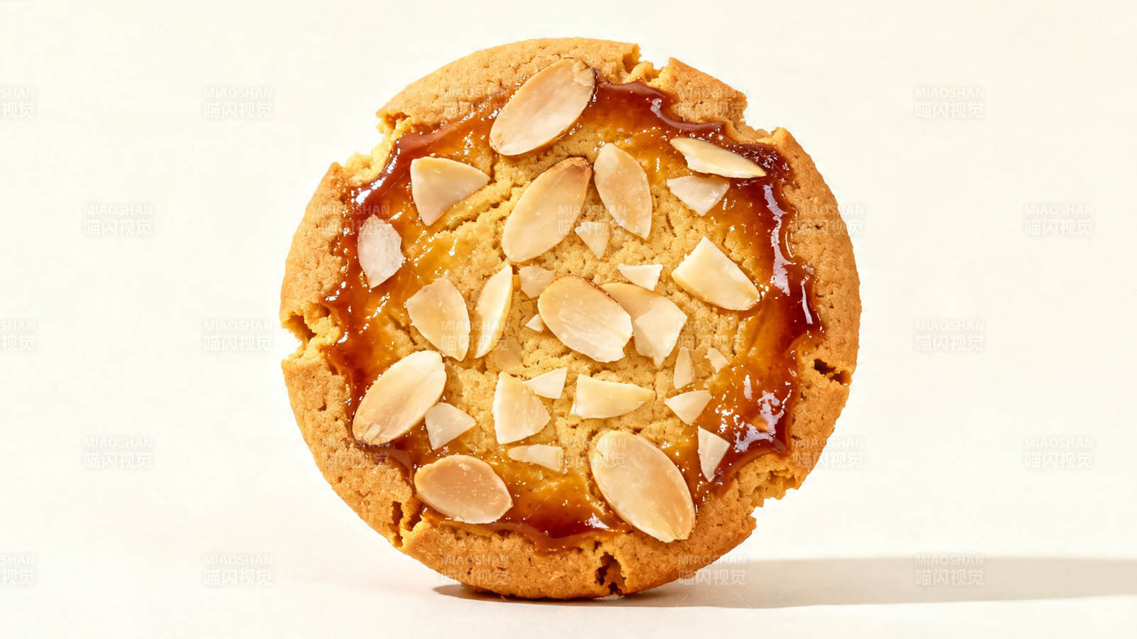 杏仁焦糖饼干特写图片