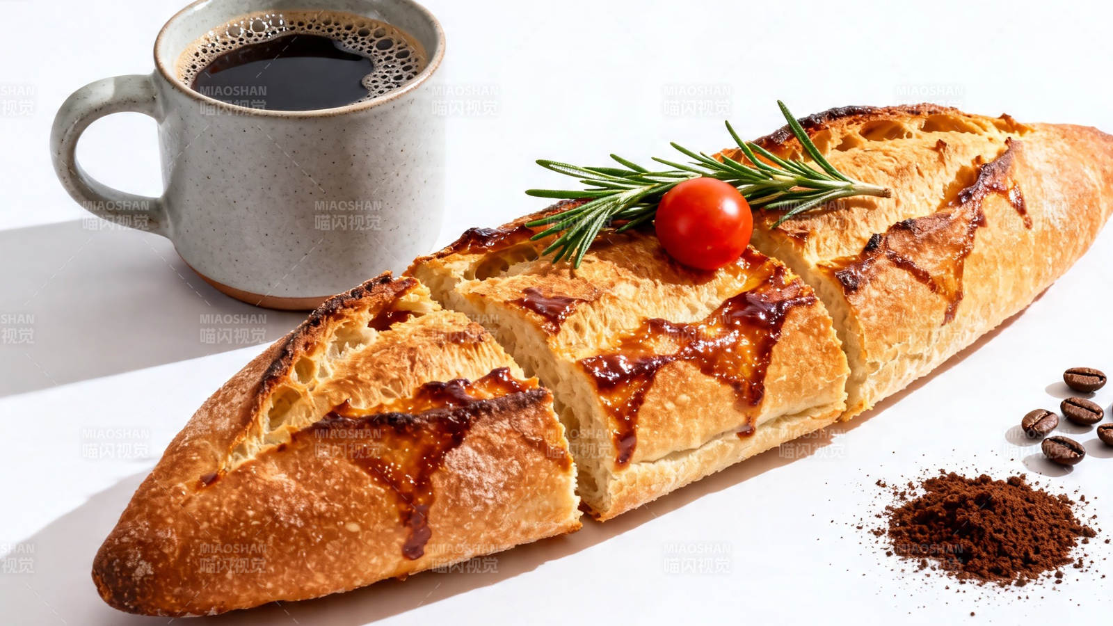 咖啡配法棍 香浓早餐时光图片