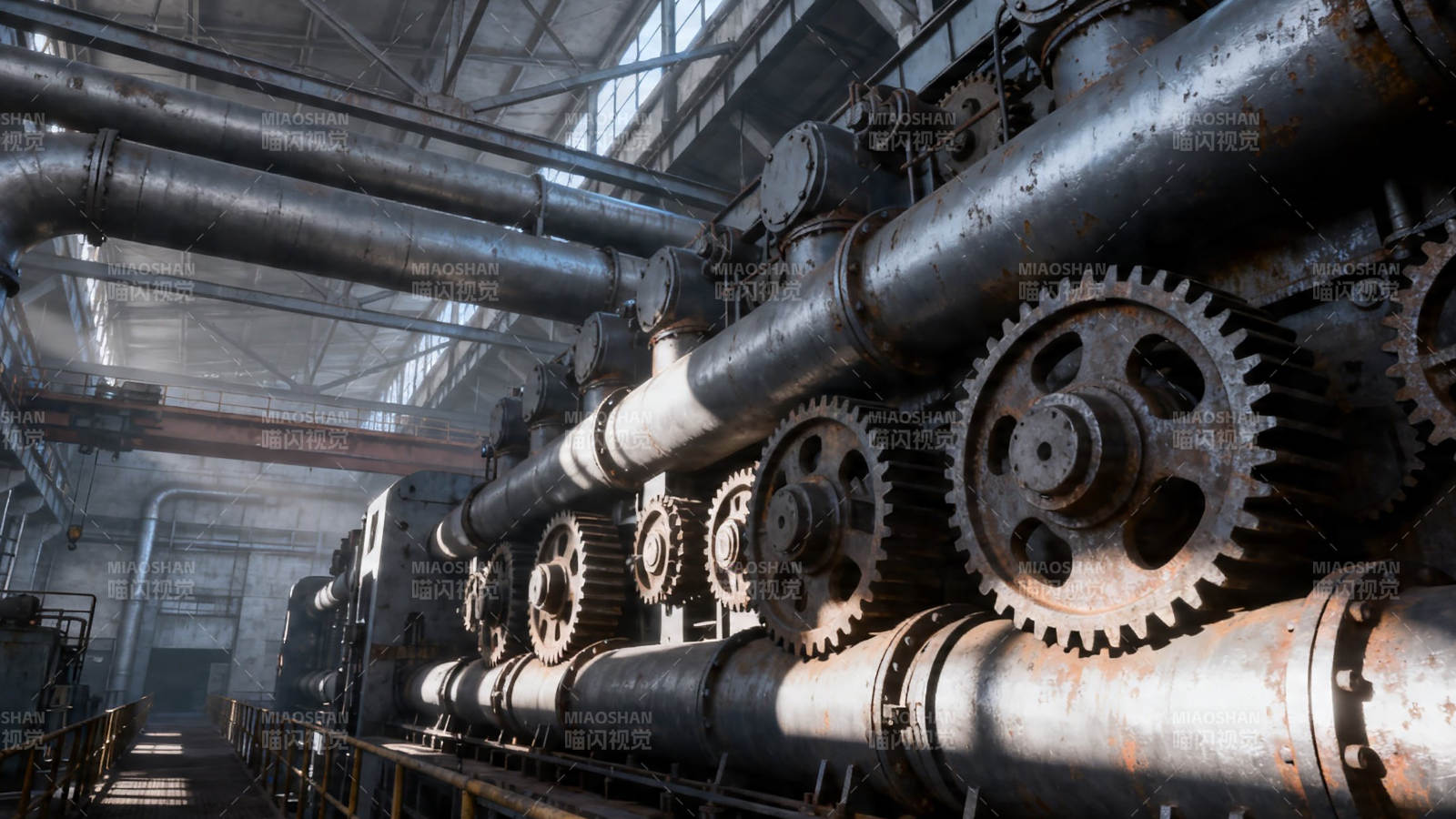 工业齿轮与管道交响曲图片