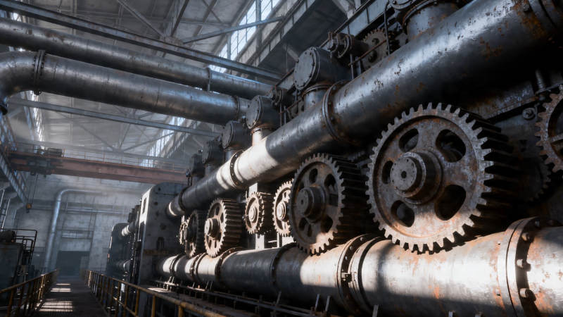 工业齿轮与管道交响曲图片