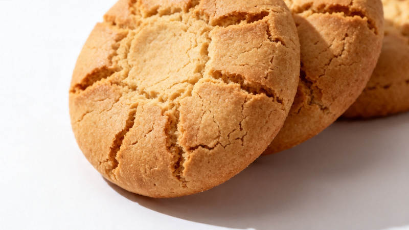 金黄裂纹饼干特写图片