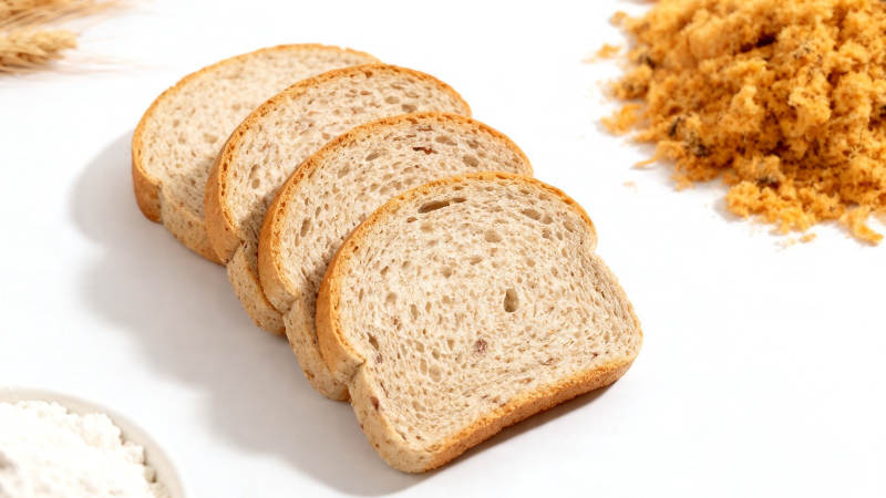 全麦面包片与辅料特写图片