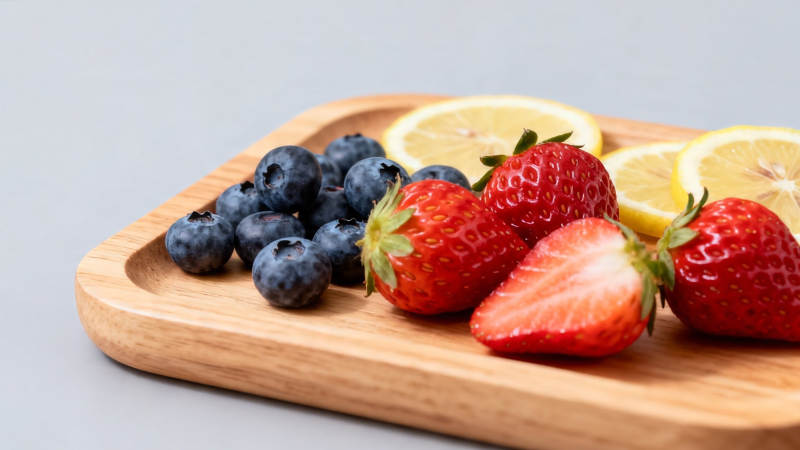 鲜果拼盘 草莓蓝莓柠檬图片